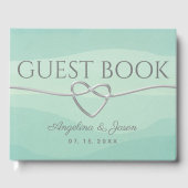 Eenvoudig groen huwelijk gastenboek (Voorkant)