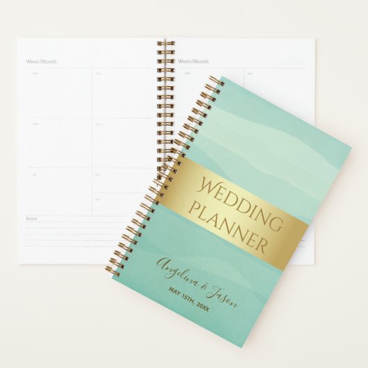 Eenvoudig groen huwelijk planner (Display)