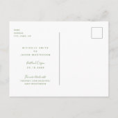 Eenvoudig groen huwelijk sparen het Briefkaart van (Achterkant)