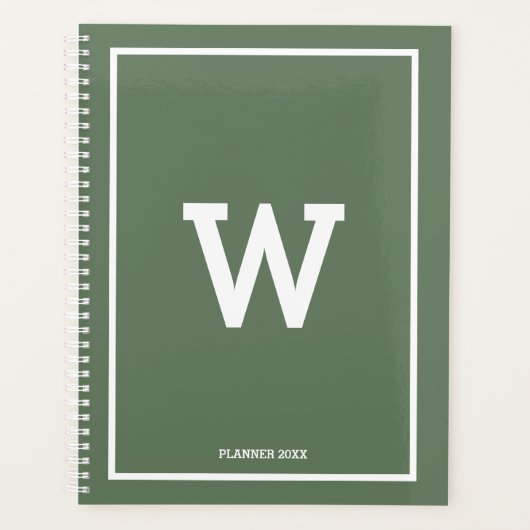 Eenvoudig Groen Initiaal Maandelijks Planner (Voorkant)