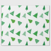 Eenvoudig groen kerstboomcadeautje cadeaupapier (Vlak)