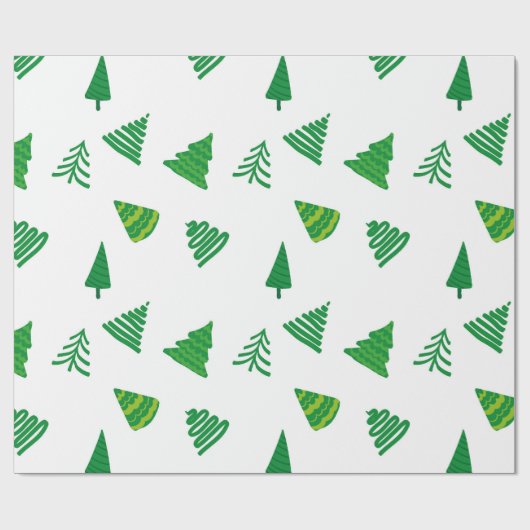 Eenvoudig groen kerstboomcadeautje cadeaupapier (Vlak)