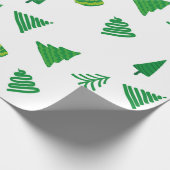 Eenvoudig groen kerstboomcadeautje cadeaupapier (Hoek)