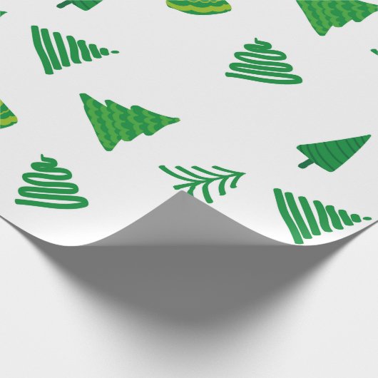 Eenvoudig groen kerstboomcadeautje cadeaupapier (Hoek)