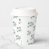 Eenvoudig groen kerstfeestmaal aangepast tekstpatr papieren bekers (Links)