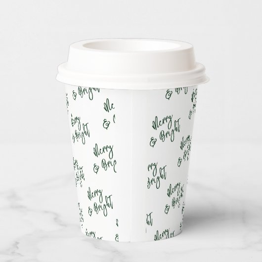 Eenvoudig groen kerstfeestmaal aangepast tekstpatr papieren bekers (Rechts)