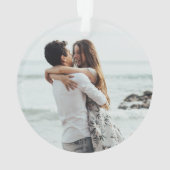 Eenvoudig groen kerstfotoornament ornament (achterkant)