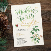 Eenvoudig groen kerstmaretak Waterverf script Kaart