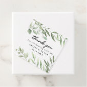 Eenvoudig groen laat bruiloft stickers bedankjes labels (In situ)