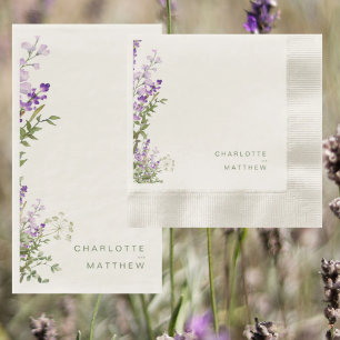 Eenvoudig groen Lavendel Square bruiloft Servet