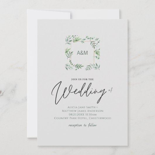 Eenvoudig groen leest voor handschrift, stijl wedd (Voorkant)