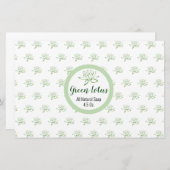 Eenvoudig  groen Lotus Soap Wrapping Paper Briefpapier (Voorkant / Achterkant)