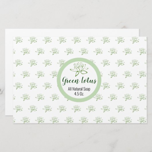 Eenvoudig  groen Lotus Soap Wrapping Paper Briefpapier (Voorkant / Achterkant)