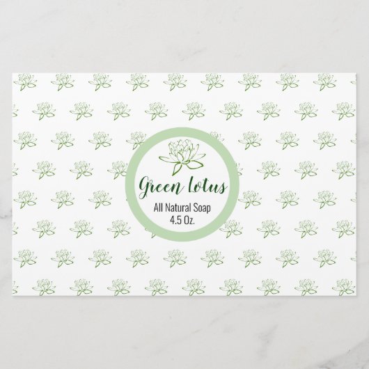 Eenvoudig  groen Lotus Soap Wrapping Paper Briefpapier (Voorkant)