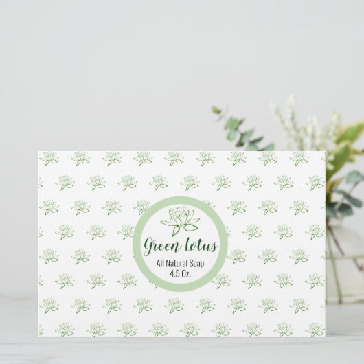 Eenvoudig  groen Lotus Soap Wrapping Paper Briefpapier (Staand voorkant)