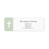 Eenvoudig, Groen met een Cross Return Address Labe Etiket (Voorkant)