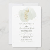 Eenvoudig groen met Gold Floral Wedding Kaart (Voorkant)