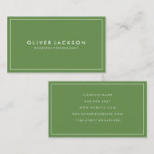 Eenvoudig groen met witte rand minimalistisch visitekaartje (Voorkant / Achterkant)