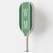 Eenvoudig Groen Minimalistisch Monogram Pickleball Paddle (Links)