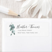 Eenvoudig groen minimalistisch retouradreslabel etiket (Insitu)