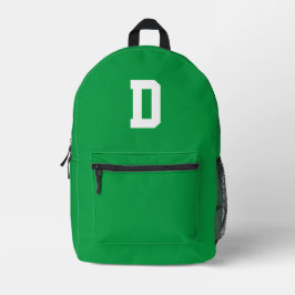 Eenvoudig groen monogram bedrukte rugzak