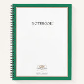 Eenvoudig groen Monogram Business Notitieboek (Voorkant)