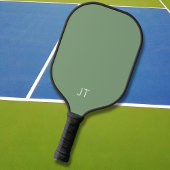 Eenvoudig Groen Monogram Monogram Initialen Pickleball Paddle