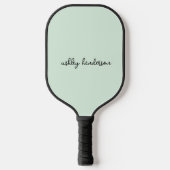 Eenvoudig Groen Monogram Volledige Naam Pickleball Paddle (Voorkant)