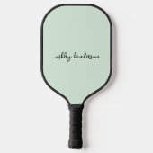 Eenvoudig Groen Monogram Volledige Naam Pickleball Paddle (Achterkant)