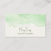 Eenvoudig groen op groene aquarel visitekaartje (Voorkant)