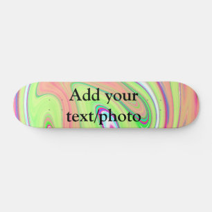 Eenvoudig groen oranje aquarel voeg uw tekst naam persoonlijk skateboard