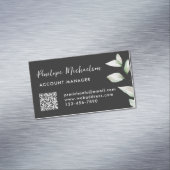 Eenvoudig groen QR-Visitekaartje zwart Magnetisch Visitekaartje (Voorbeeld)