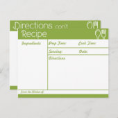 Eenvoudig groen recept zonder lijn briefkaart (Voorkant / Achterkant)