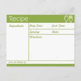 Eenvoudig groen recept zonder lijn briefkaart