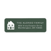 Eenvoudig groen retouradres voor de feestdagen etiket (Voorkant)