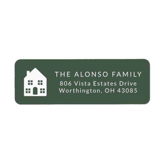 Eenvoudig groen retouradres voor de feestdagen etiket (Voorkant)