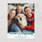 Eenvoudig groen roodje modern feestdagenkaart (Voorkant)