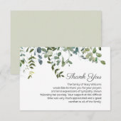 Eenvoudig groen rouwbegraafplaats Begrafenis Dank  Bedankkaart (Voorkant / Achterkant)