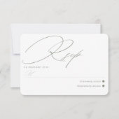 Eenvoudig Groen Salie Wit RSVP Kaartje (Voorkant)