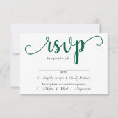 Eenvoudig groen script | Activiteiten in de omgevi RSVP Kaartje (Voorkant)