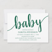 Eenvoudig groen script | Bold Hunter-Baby shower Kaart (Voorkant)