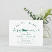 Eenvoudig groen script | Een waar ze gaat trouwen Kaart (Staand voorkant)