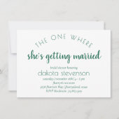 Eenvoudig groen script | Een waar ze gaat trouwen Kaart (Voorkant)