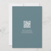 Eenvoudig groen script typografie QR-code bruiloft Kaart (Achterkant)
