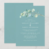 Eenvoudig groen Stof Turquoise Trouwen Kaart (Voorkant / Achterkant)