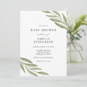 Eenvoudig groen takken Baby shower Kaart (Staand voorkant)