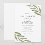 Eenvoudig groen takken Baby shower Kaart (Voorkant / Achterkant)