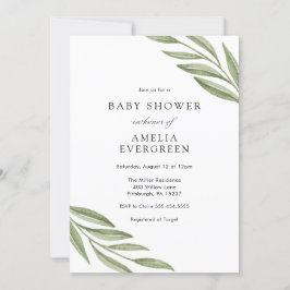 Eenvoudig groen takken Baby shower Kaart