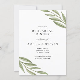 Eenvoudig groen takken repetitie diner kaart