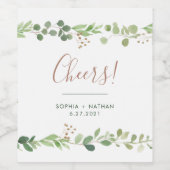 Eenvoudig groen | Trouwproost Wijn Etiket (Enkel label)